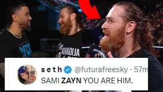 WWE REACT TO SAMI ZAYN RETURN TO RAW  RAW AFTER MANIA REACTIONS [upl. by Leseil]