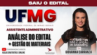 UFMG  Análise do Edital  Gestão de Materiais  Prof Giovanna Carranza [upl. by Lucio]