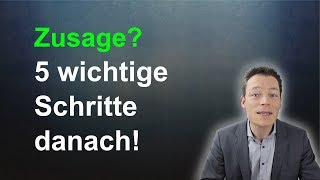 Vorstellungsgespräch Zusage Die 5 wichtigsten Schritte danach Bewerbungsgespräch  M Wehrle [upl. by Yatnuahc]