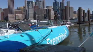 New YorkVendee Transat PreRace Start Pontoon and Interviews Yoann Sam Boris Clarissa more [upl. by Ariahs]