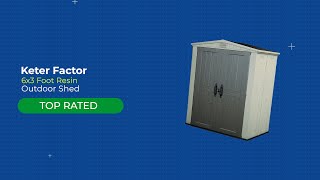 Review Keter Factor 6x3 Outdoor Storage Shed  Perfect to Store Patio Furniture [upl. by Egnalos]