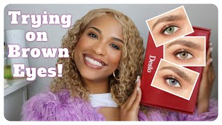 Tryon amp Review of Desio Color Contact Lenses On Brown Eyes  ChereaVS [upl. by Theola424]