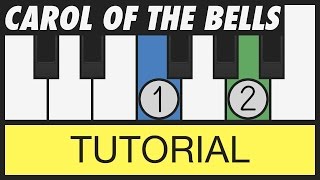 Carol of the Bells Christmas  EASY Piano Tutorial  Slow [upl. by Bosch359]