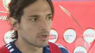 FIFA World Cup 2010  Exclusive interview with Man Citys Roque Santa Cruz  Paraguay vs Japan [upl. by Suruat308]