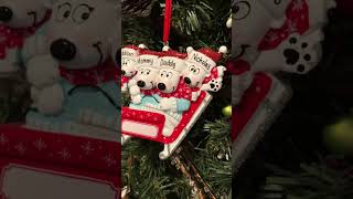 Personalized Polar Bear Family on Sled  4 Christmas Ornament [upl. by Krystyna]