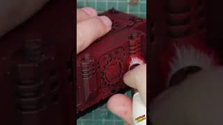 How to paint a World Eaters TankNo Airbrush Warhammer 40k Rhino tutorial [upl. by Kafka]