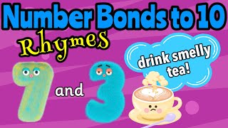 NUMBER BONDS TO 10 RHYMES  Miss Ellis numberbondsto10 [upl. by Sillihp91]