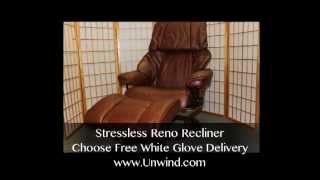 Stressless Reno Brown Royalin Leather Free Inside Delivery amp Setup at Unwindcom [upl. by Onivla]