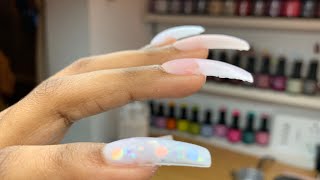 Acrylic Nails Tutorial  How To Apply Acrylic  Long Acrylic Nails [upl. by Gussy]