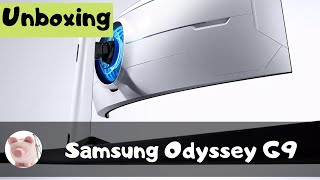 Unboxing Samsung Odyssey G9 [upl. by Nodnnarb]