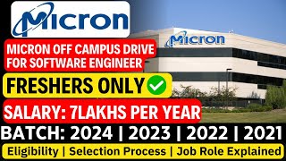 Micron Recruitment 2024  OFF Campus Drive For 2024  2023 Batch Hiring [upl. by Cirre]