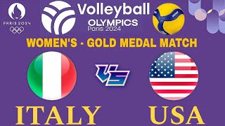 OLYMPIC WOMENS VOLLEYBALL LIVE │ ITALY vs USA  THE FINALS Livescore [upl. by Jobey583]