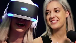 YouTubers React to Virtual Reality Gun Fight at VidCon [upl. by Zorina561]