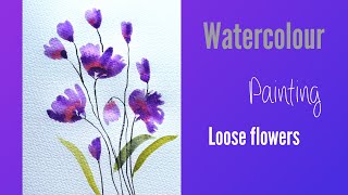 Loose Watercolor Flowers  Practice for Beginners  how to paint loose watercolour flowers [upl. by Kevina434]