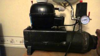 airbrush compressor made from a fridge motor super quiet [upl. by Atirahs]