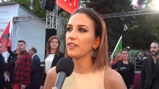 Interview Elhaida Dani on the red carpet in Vienna  Opening reception Eurovision 2015  Albania [upl. by Yusem]