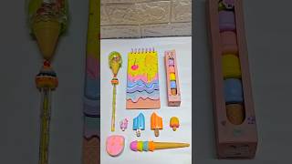 Best school supplies stationery collection icecream diary pen eraser back to school stationery [upl. by Bodkin1]