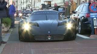 Maserati MC12 GT1 Centenario on the PUBLIC ROAD in KnokkeHeist  INSANE SOUND  BURNOUT [upl. by Gnoc]