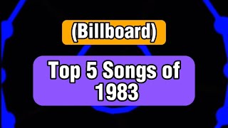 Top 5 Songs of 1983 michaeljackson menatwork irenecara billiejean thepolice 80smusic 1980s [upl. by Straub]