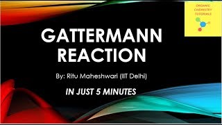 Gattermann Reaction Mechanism Gattermann aldehyde synthesis Reaction [upl. by Hsirk]