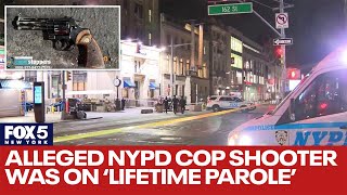 Alleged NYPD cop shooter was on ‘lifetime parole’ [upl. by Anerehs]