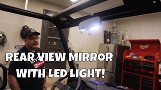 Polaris Ranger Rear View Mirror With Integrated Interior LED Light [upl. by Hedwig45]