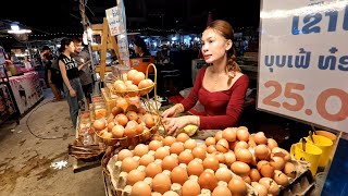 Cheap street food in Laos Vientiane night market [upl. by Ros]