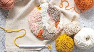 DIY Anleitung Punch Needle  Needle Punching  Rug Hooking [upl. by Ardnohs]