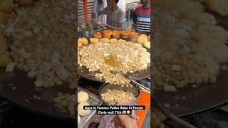 Agra ki Famous Pakka Baba ki Paneer Chole wali Tikki😍😋 Indian Street Food [upl. by Baxy]