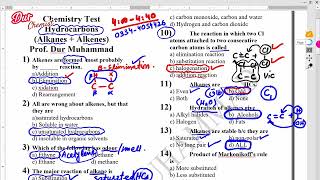 Hydrocarbons Alkane  Alkene MCQs and Discussion by Dur Chemist [upl. by Yrahk]