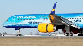 Icelandair 757256 “80 Years Of Aviation” Landing At SeattleTacoma International Airport [upl. by Nilre]