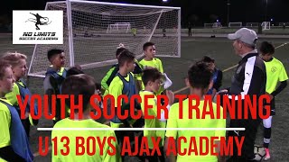 Soccer Team Training Passing and Vision Exercise  U13 Boys [upl. by Yrogerg]