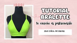 ✂️✨ CROP TOP BRALETTE✨ te enseño a patronarlo y confeccionarlo 😍muy facil diy tutorial bralettes [upl. by Calder548]