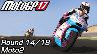 2017 Gran Premio Movistar de Aragón  Moto2 Round 1418  MotoGP 17 PC [upl. by Ellynad]