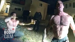 Bodycam Shows Tough Guy Trying to Fight 5 Police Officers ‘Roided Out’ [upl. by Zaccaria]