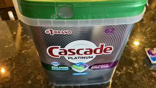 Cascade Platinum Dishwasher Soap Pods Actionpacs  Oxi with Dishwasher Cleaner and Deodorizer Actio [upl. by Cira595]