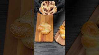 Flower Bread with Hidden Rich Cocoa Dough amp Nutella Filling fyp shortvideo short shortsfeed [upl. by Phillida]