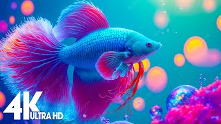 Aquarium 4K VIDEO ULTRA HD 🐠 Amazing Beautiful Coral Reef Fish  Relaxing Sleep Meditation Music [upl. by Ecirbaf487]