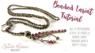 Beaded Lariat with St Petersburg Stitch [upl. by Aural675]