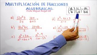 A23 Multiplicación de fracciones algebraicas [upl. by Sigismund]