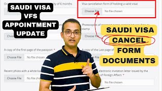 Visa cancellation  VFS Appointment update for Saudi Family visit visa  Which documents to upload [upl. by Bornstein]