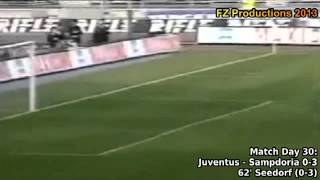 Serie A 19951996 day 30 Juventus  Sampdoria 03 Seedorf goal [upl. by Yllaw]