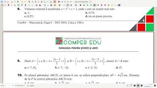 Concursul Comper 2024  Clasa a VIIIa Etapa I Ianuarie 2024 [upl. by Eaneg481]