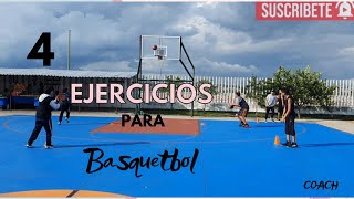 4 EJERCICIOS DE BALONCESTO  CLINICA DE BASQUETBOL [upl. by Analos407]