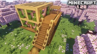 Ultimate 120 wooden house Minecraft  Cherry wood Minecraft  Wooedn House 3 [upl. by Rhonda]