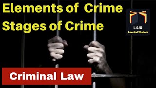 Elements and Stages of Crime  Criminal Law  LLB Part 3 [upl. by Nilrac]