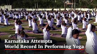 Over 5 Lakh Perform Yoga In Karnataka To Attempt World Record [upl. by Jeramey]