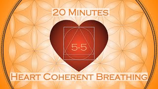 20 Minutes Guided 55 Heart Coherent Breathing with breathing heart bubble [upl. by Masha]