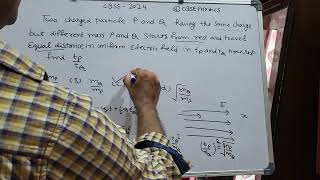 Two charged particles P and Q having the same charge but different masses mP and mQ start from [upl. by Merissa965]