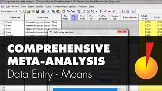 Basic Data Entry  Means  Comprehensive MetaAnalysis [upl. by Esmaria]